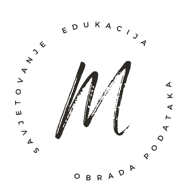 Logotip M - savjetovanje, edukacija, obrada podataka